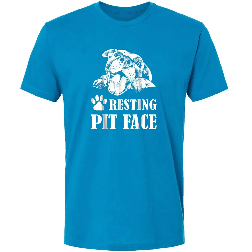 Funny Dog Pitbull Resting Pit Face Premium Unisex T-shirt - 15