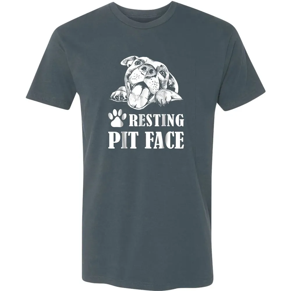 Funny Dog Pitbull Resting Pit Face Premium Unisex T-shirt - 14
