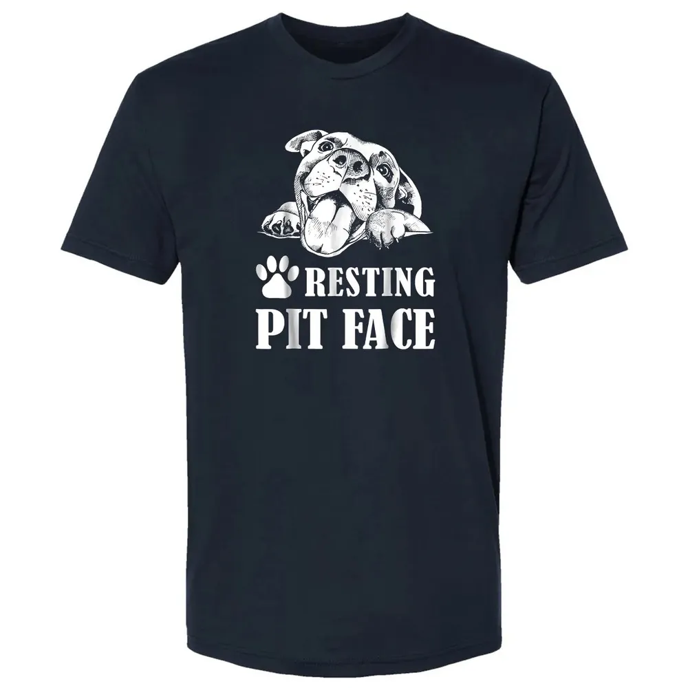 Funny Dog Pitbull Resting Pit Face Premium Unisex T-shirt - 2
