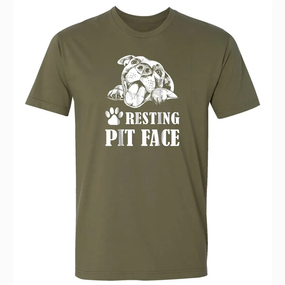Funny Dog Pitbull Resting Pit Face Premium Unisex T-shirt - 5