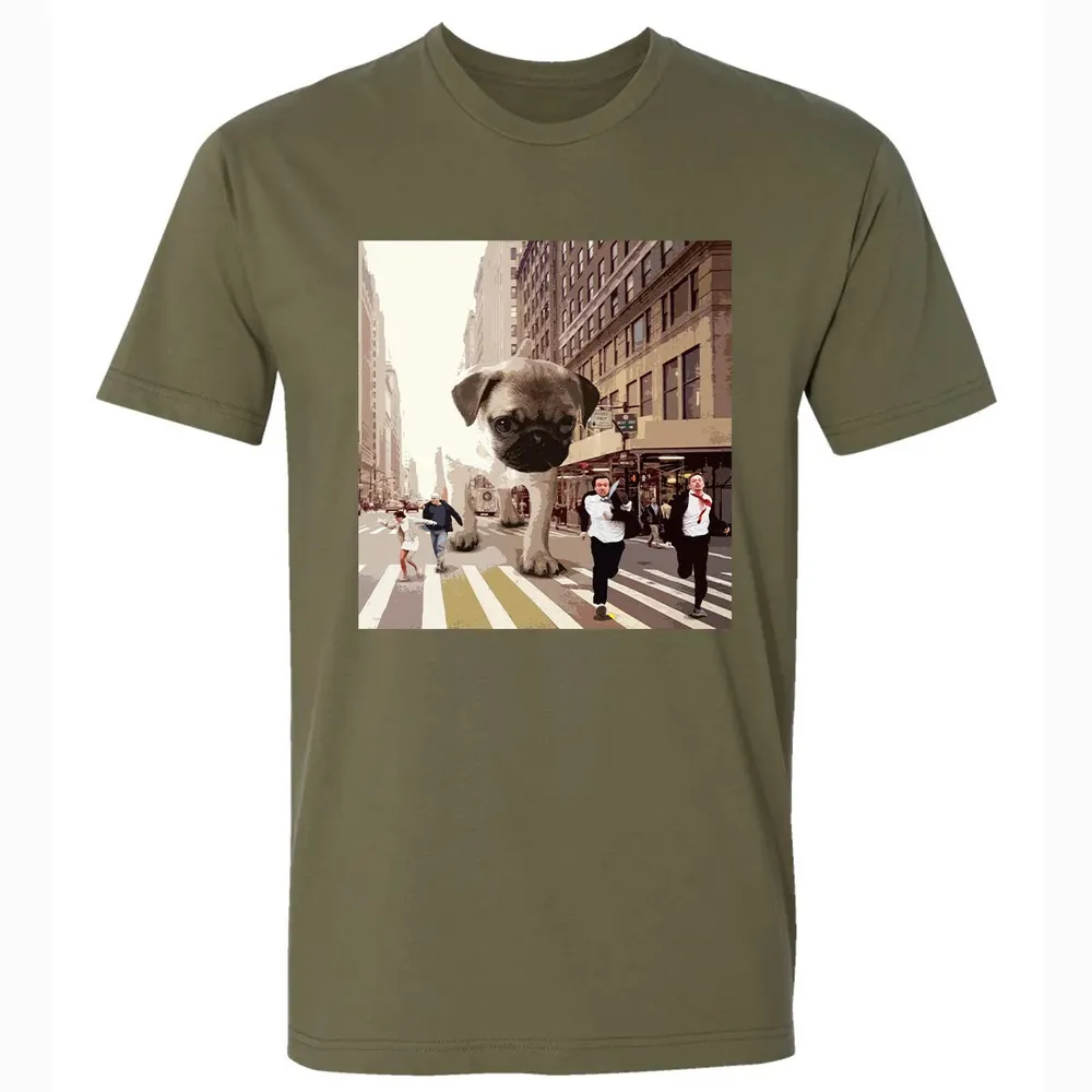 PUGZILLA   Funny Pug T for Dog lovers to Halloween Premium Unisex T-shirt - 5
