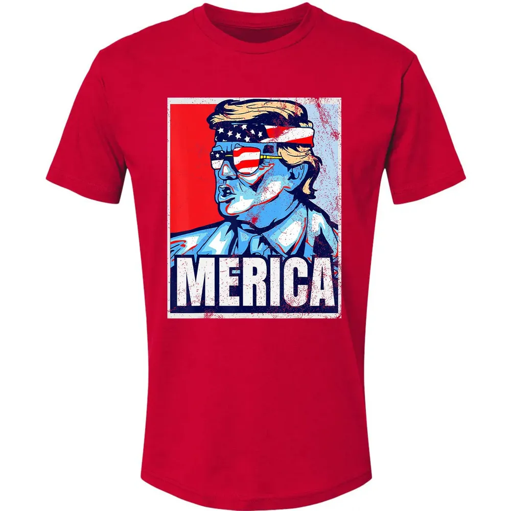 Donald Trump 4th Of July T Merica  America USA Flag Premium Unisex T-shirt - 6