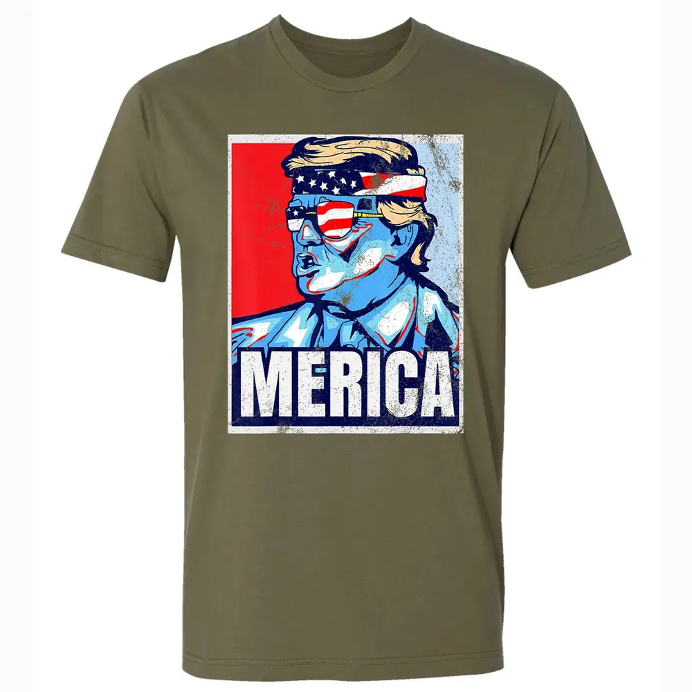 Donald Trump 4th Of July T Merica  America USA Flag Premium Unisex T-shirt - 5