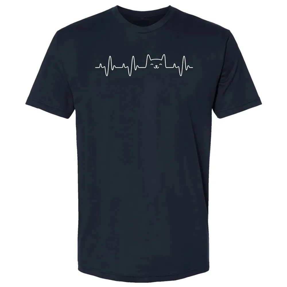Cat Heartbea Love Cats Women's Girls Cat Lover T Premium Unisex T-shirt - 2