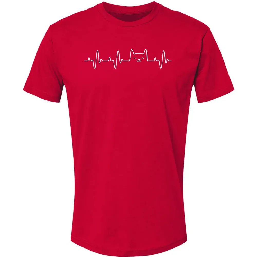 Cat Heartbea Love Cats Women's Girls Cat Lover T Premium Unisex T-shirt - 6