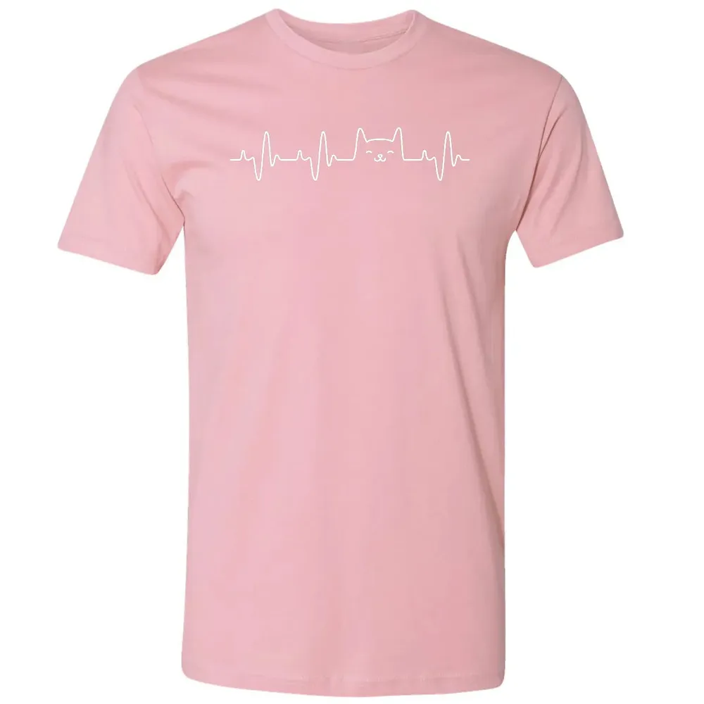 Cat Heartbea Love Cats Women's Girls Cat Lover T Premium Unisex T-shirt - 3