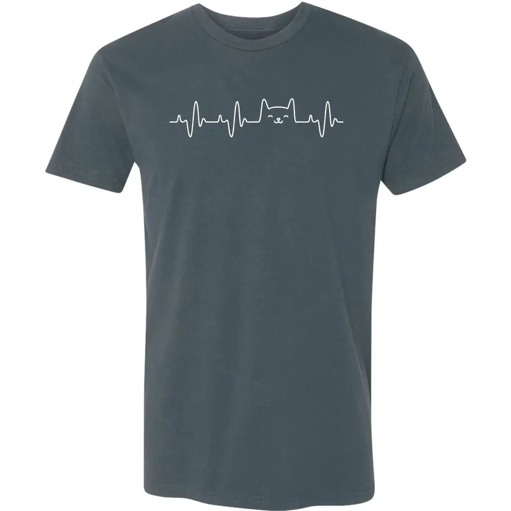Cat Heartbea Love Cats Women's Girls Cat Lover T Premium Unisex T-shirt - 14