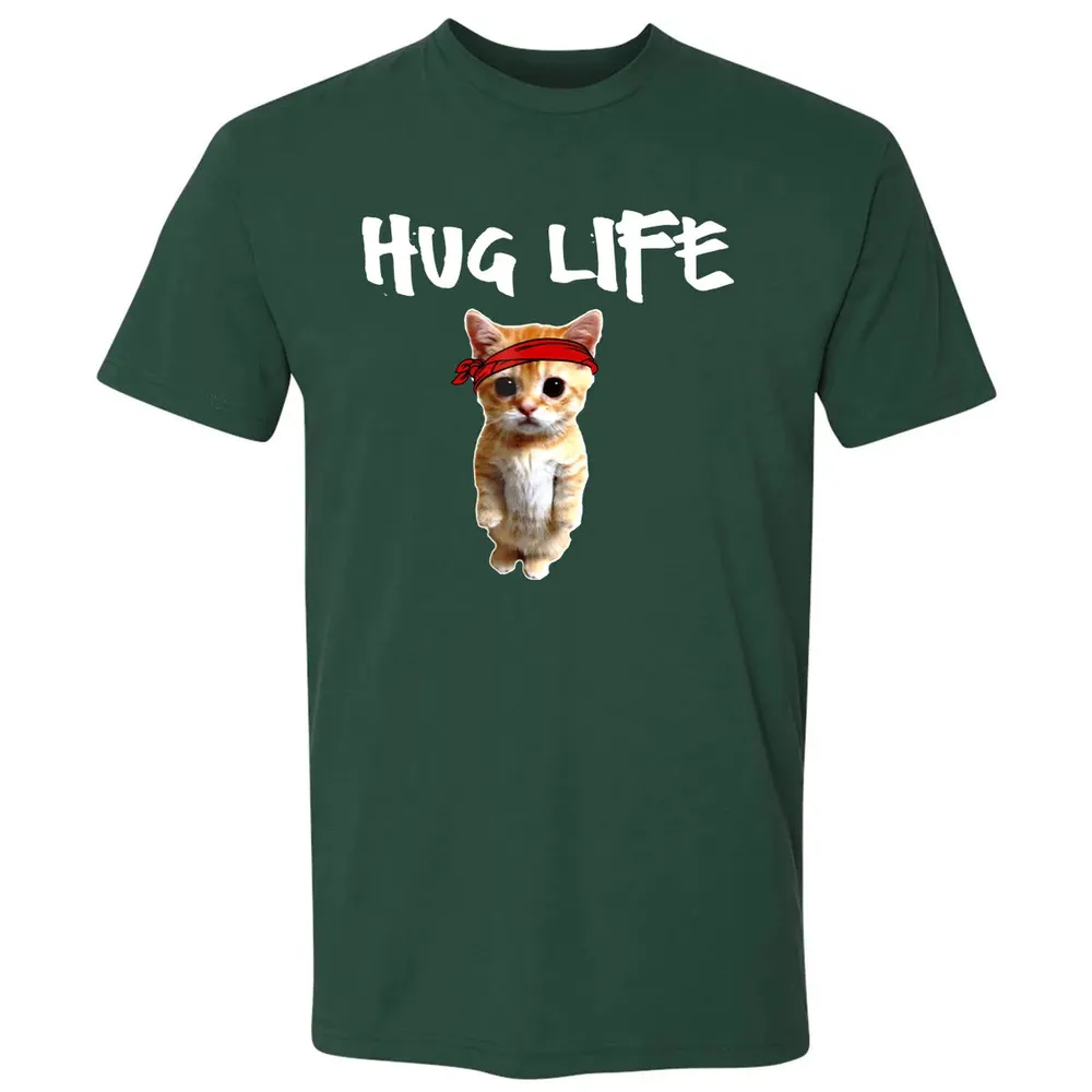 Hug Life    Funny awesome Cool cute cat kitten Premium Unisex T-shirt - 12