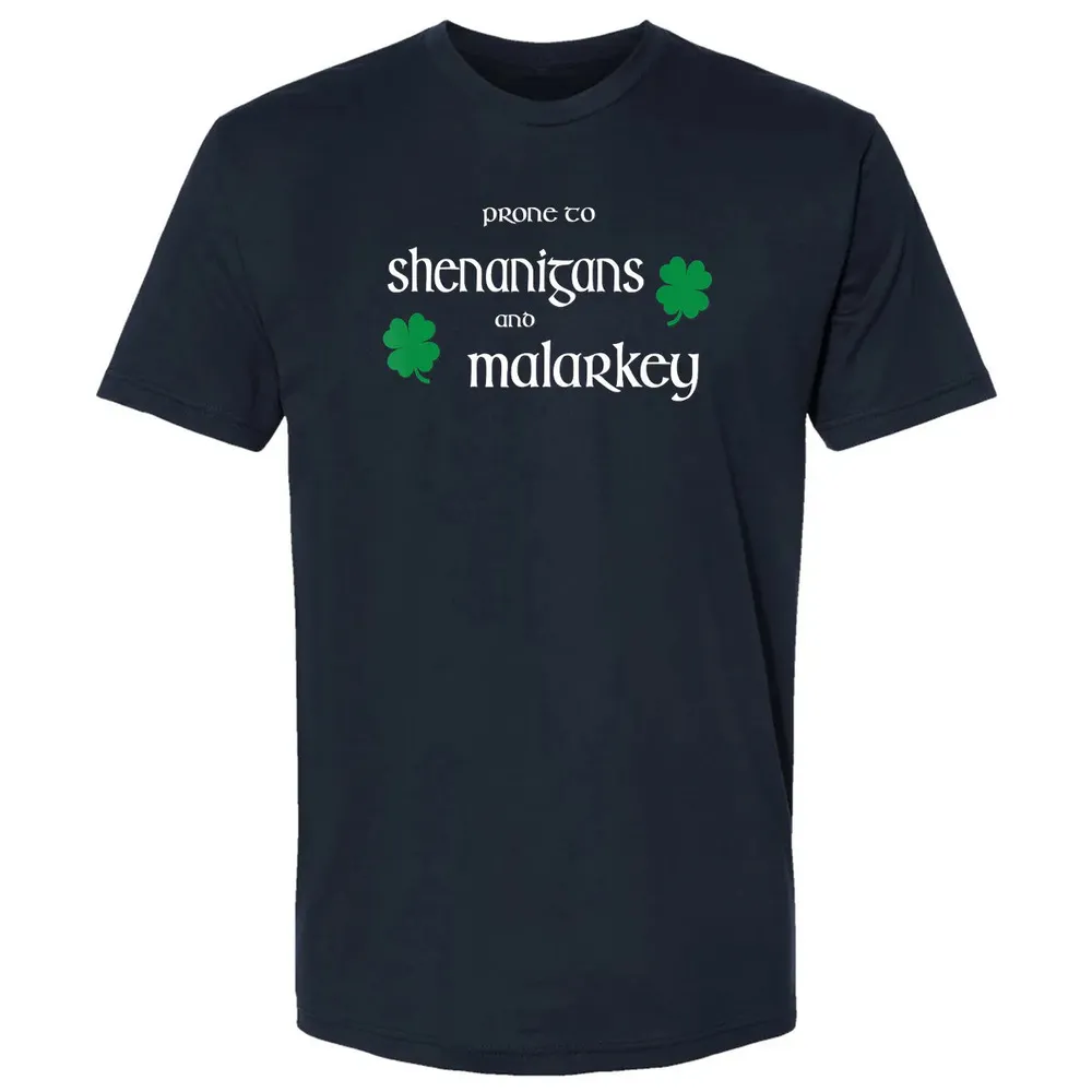 Prone To Shenanigans And Malarkey Funny Irish Pride Premium Unisex T-shirt - 2
