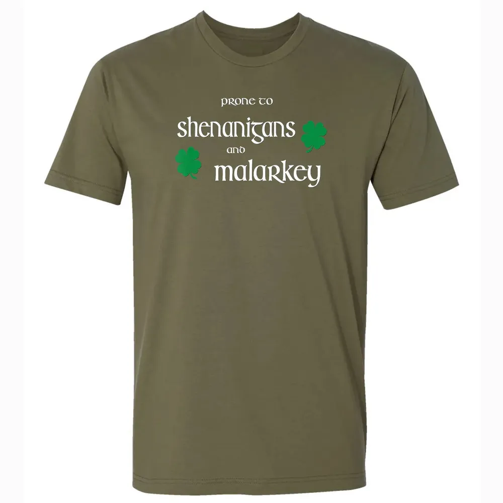 Prone To Shenanigans And Malarkey Funny Irish Pride Premium Unisex T-shirt - 5