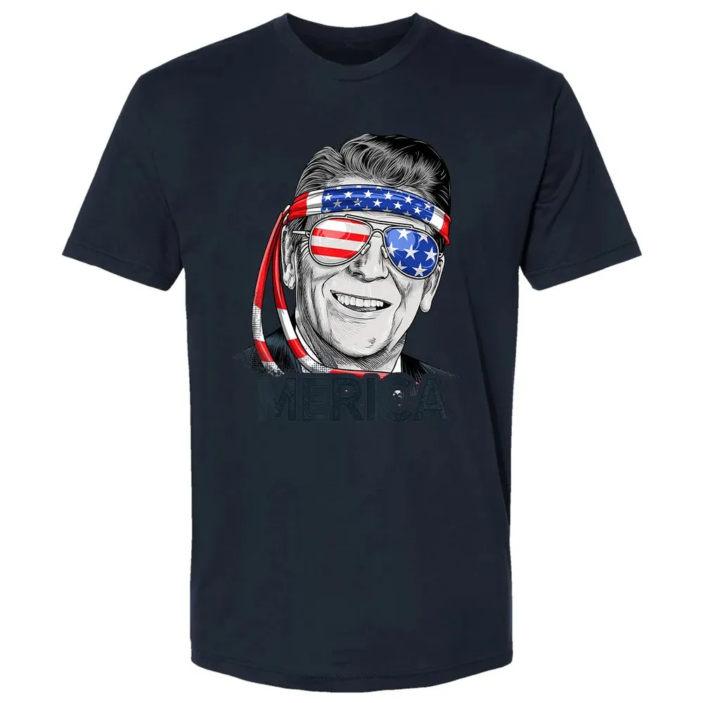Reagan Ronald Merica 4th of July  Men US President Premium Unisex T-shirt - 2