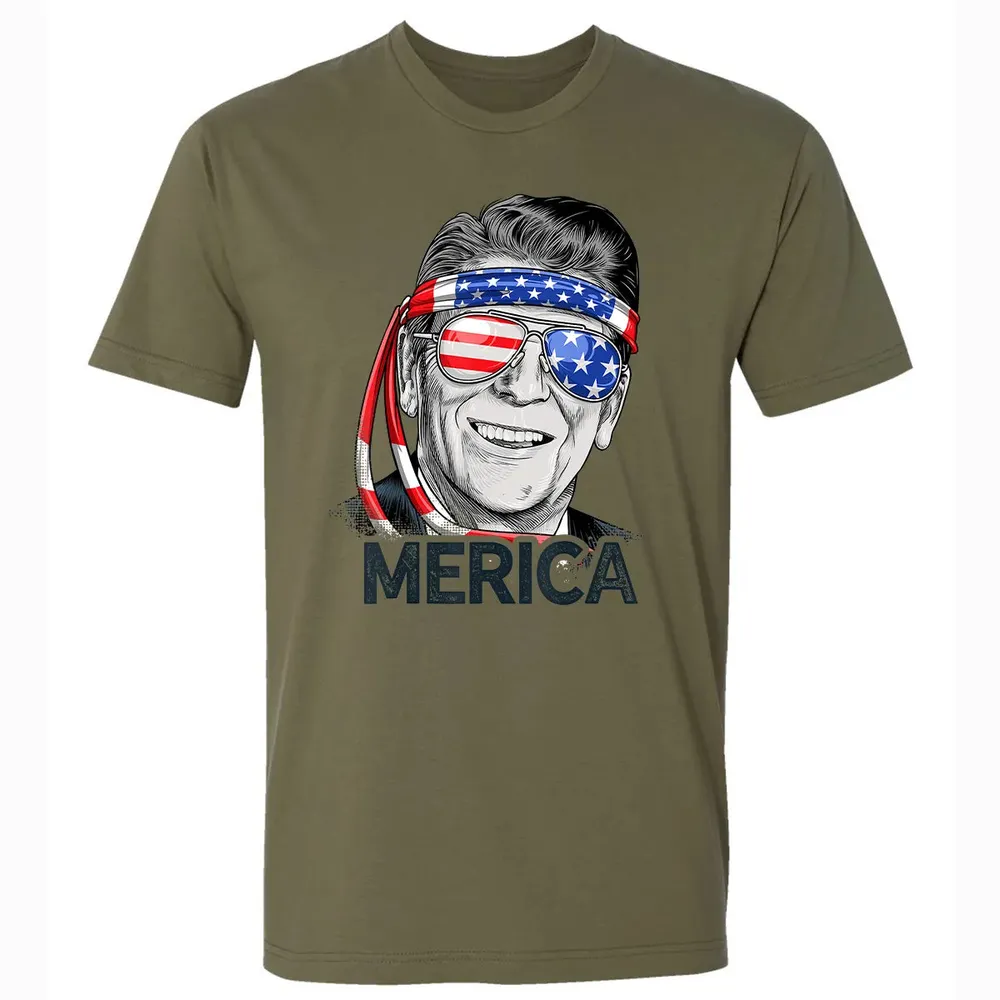 Reagan Ronald Merica 4th of July  Men US President Premium Unisex T-shirt - 5