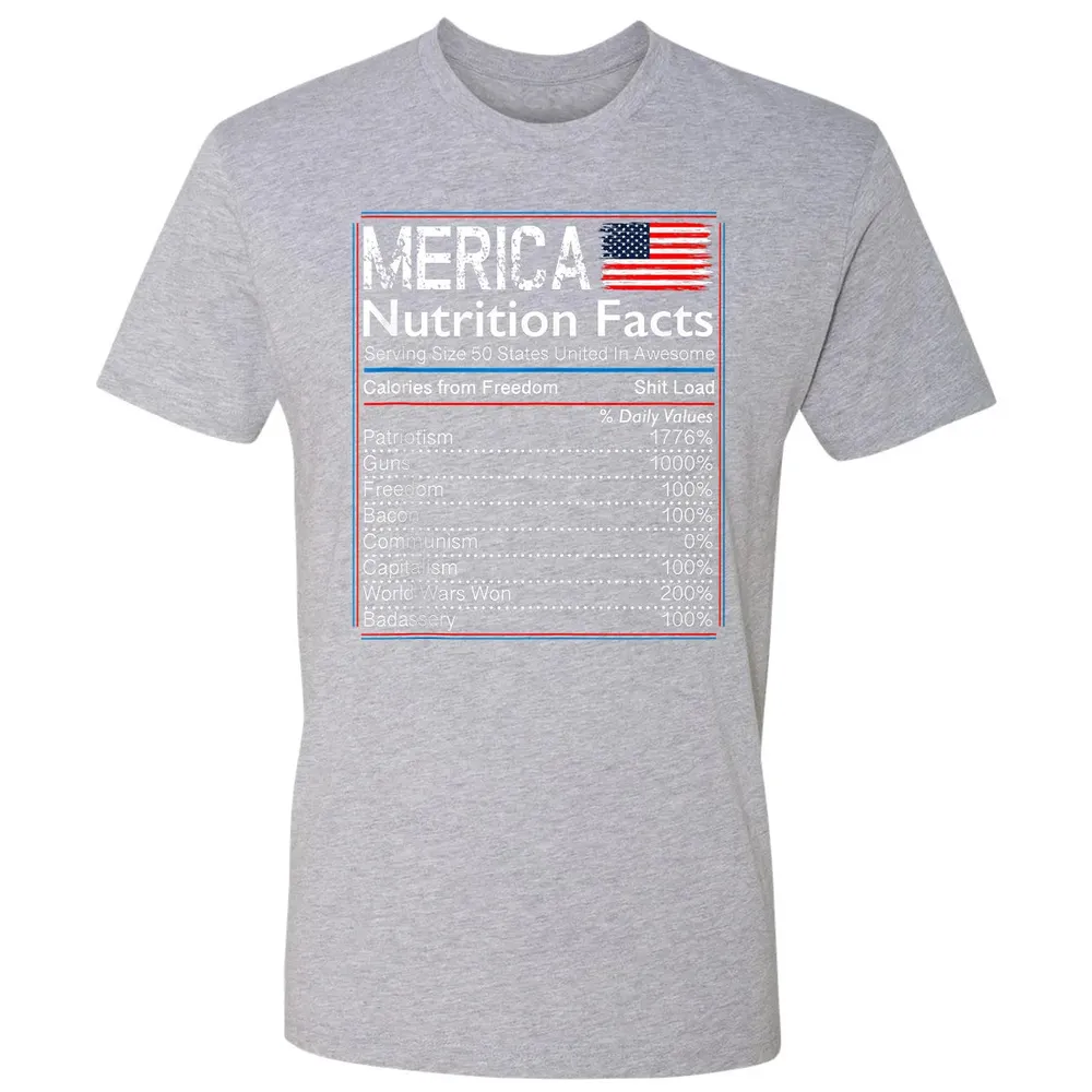 4th of July Proud American  Merica Nutrition Facts Premium Unisex T-shirt - 9