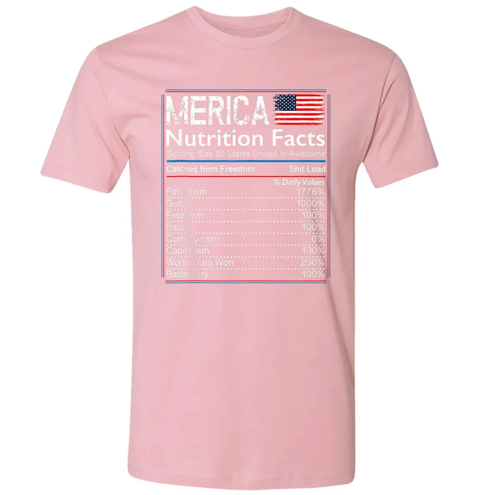 4th of July Proud American  Merica Nutrition Facts Premium Unisex T-shirt - 3