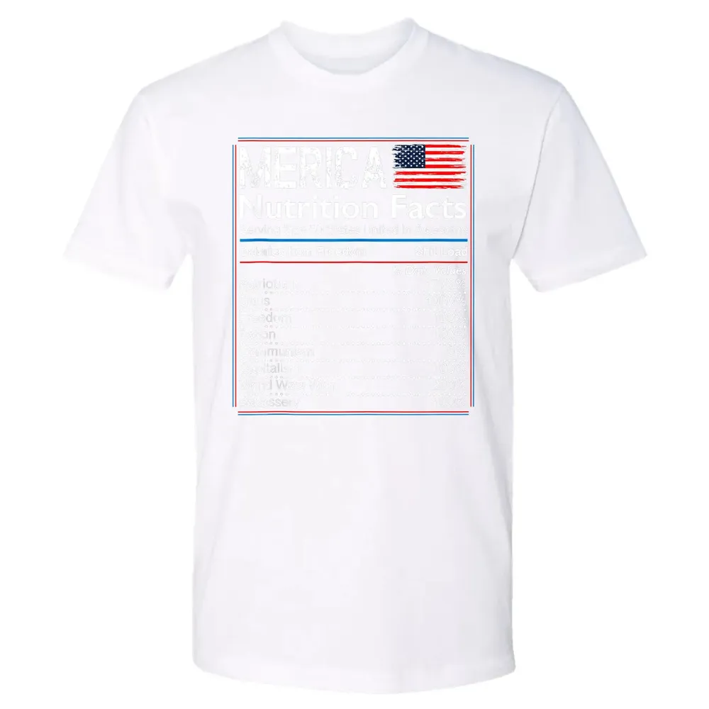 4th of July Proud American  Merica Nutrition Facts Premium Unisex T-shirt - 4