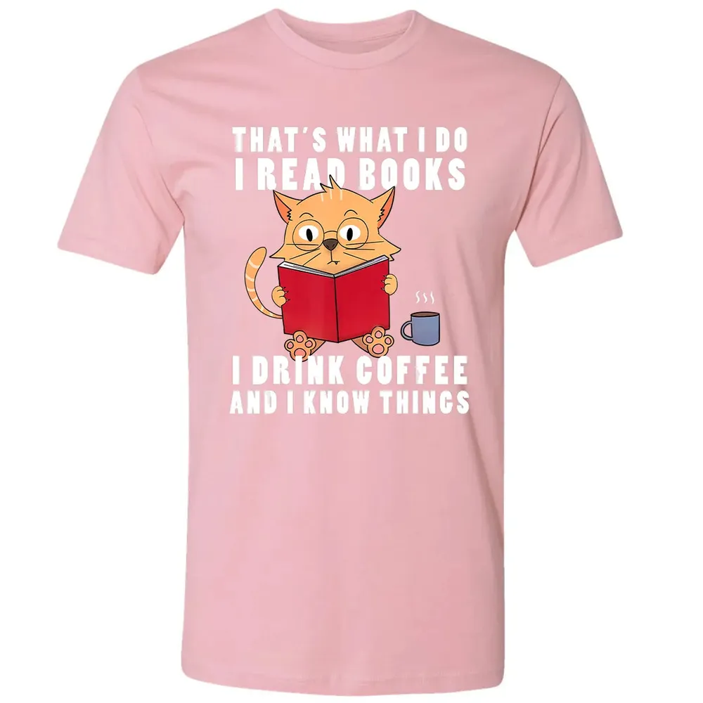 That's What I Do I Read Books I Drink Coffee Book Cat Lover Premium Unisex T-shirt - 3