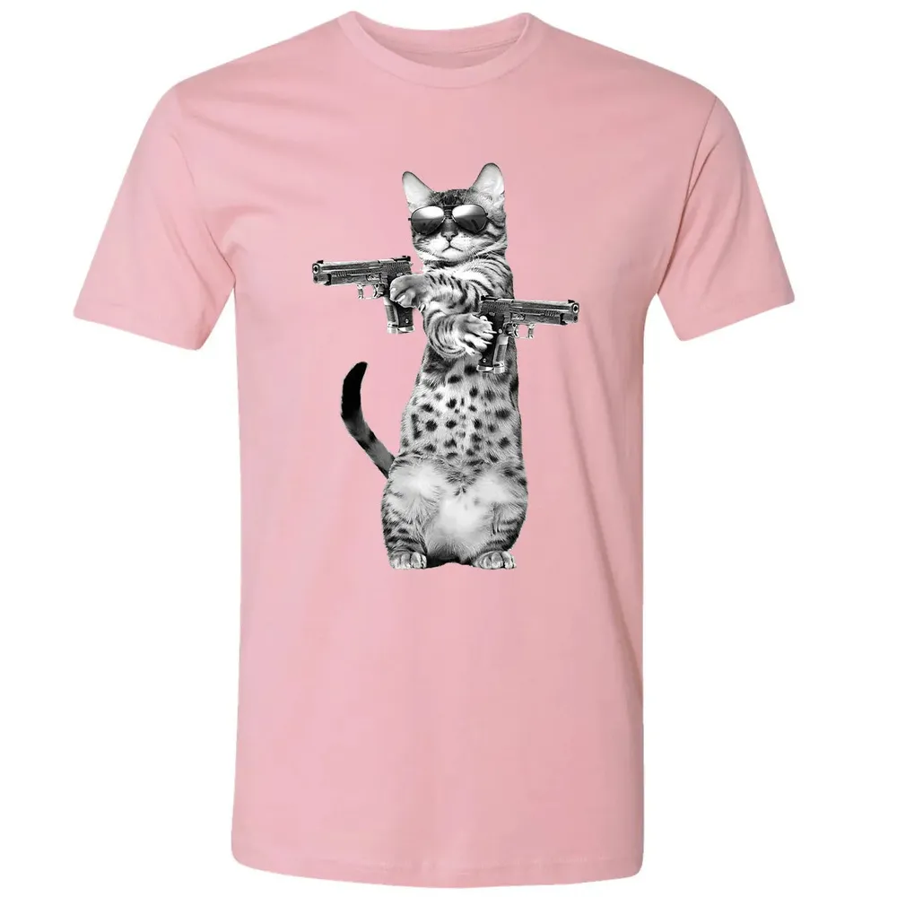 Kitty With Gun Funny Cat Premium Unisex T-shirt - 3
