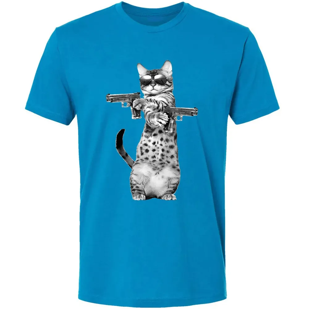 Kitty With Gun Funny Cat Premium Unisex T-shirt - 15