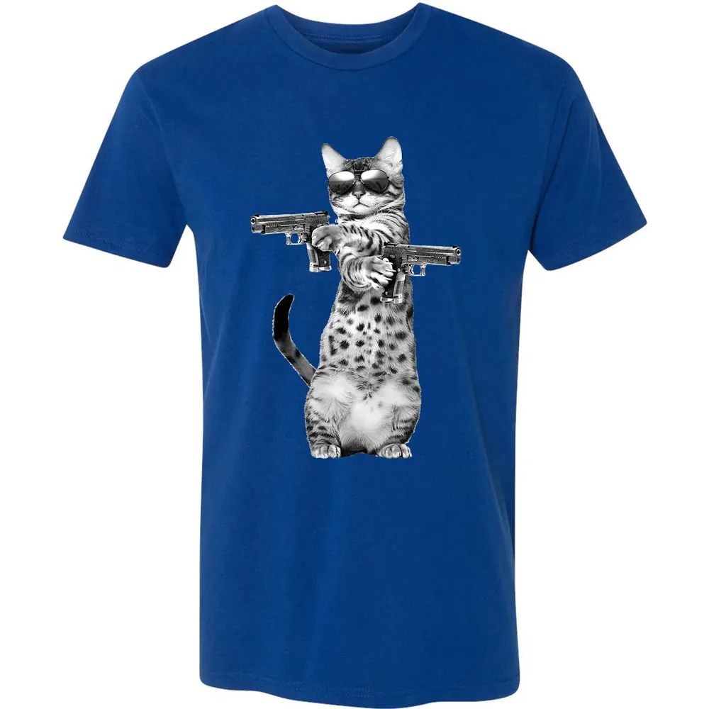 Kitty With Gun Funny Cat Premium Unisex T-shirt - 10