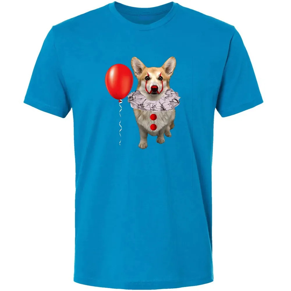 Corgi Scary Clown Funny Corgi Halloween Premium Unisex T-shirt - 15