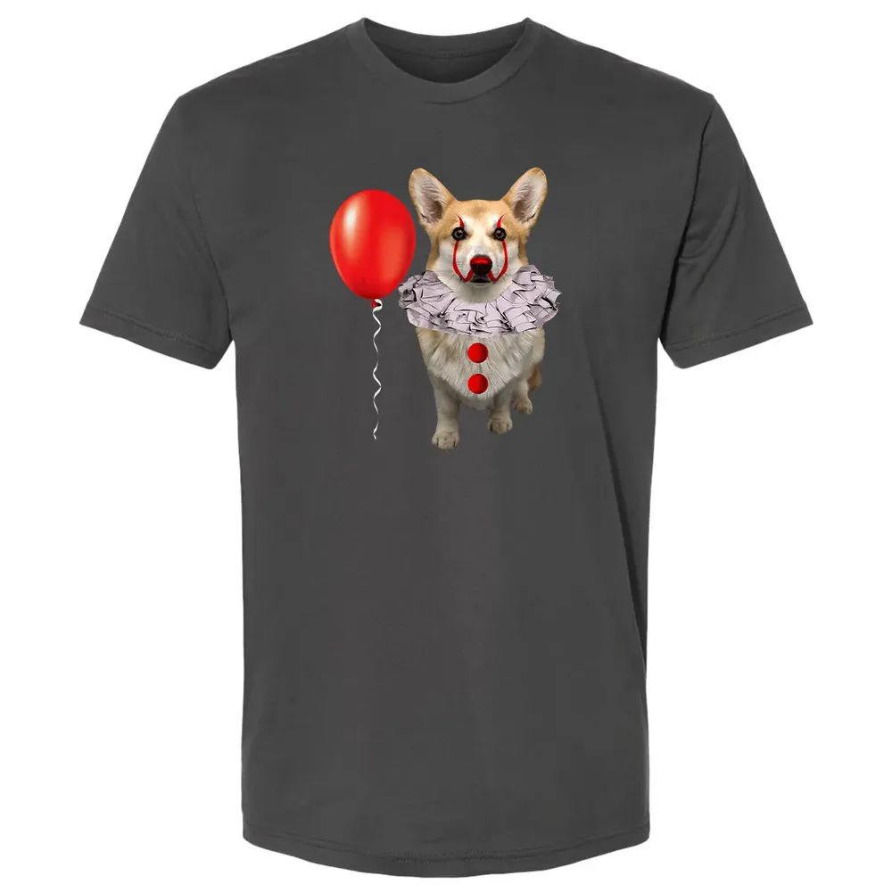 Corgi Scary Clown Funny Corgi Halloween Premium Unisex T-shirt - 8