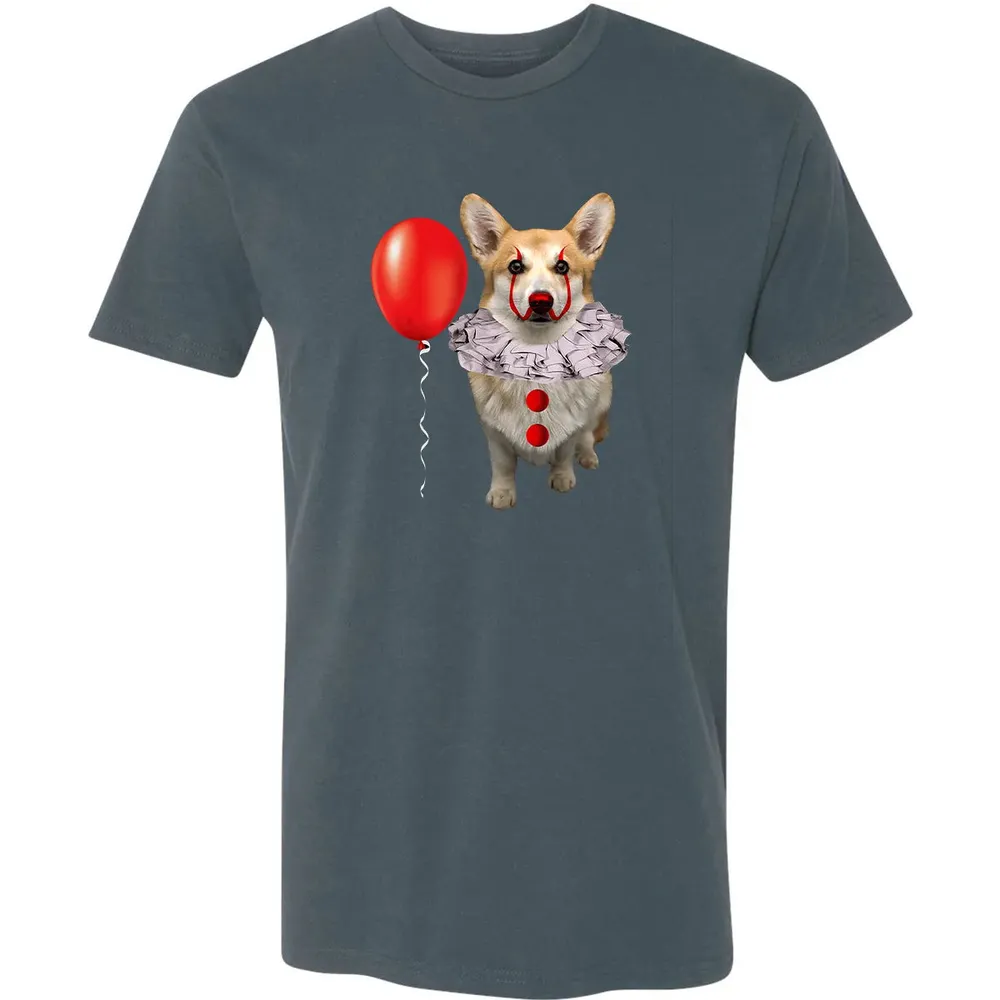 Corgi Scary Clown Funny Corgi Halloween Premium Unisex T-shirt - 14