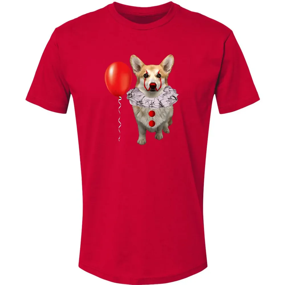 Corgi Scary Clown Funny Corgi Halloween Premium Unisex T-shirt - 6