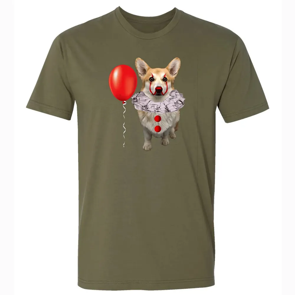 Corgi Scary Clown Funny Corgi Halloween Premium Unisex T-shirt - 5
