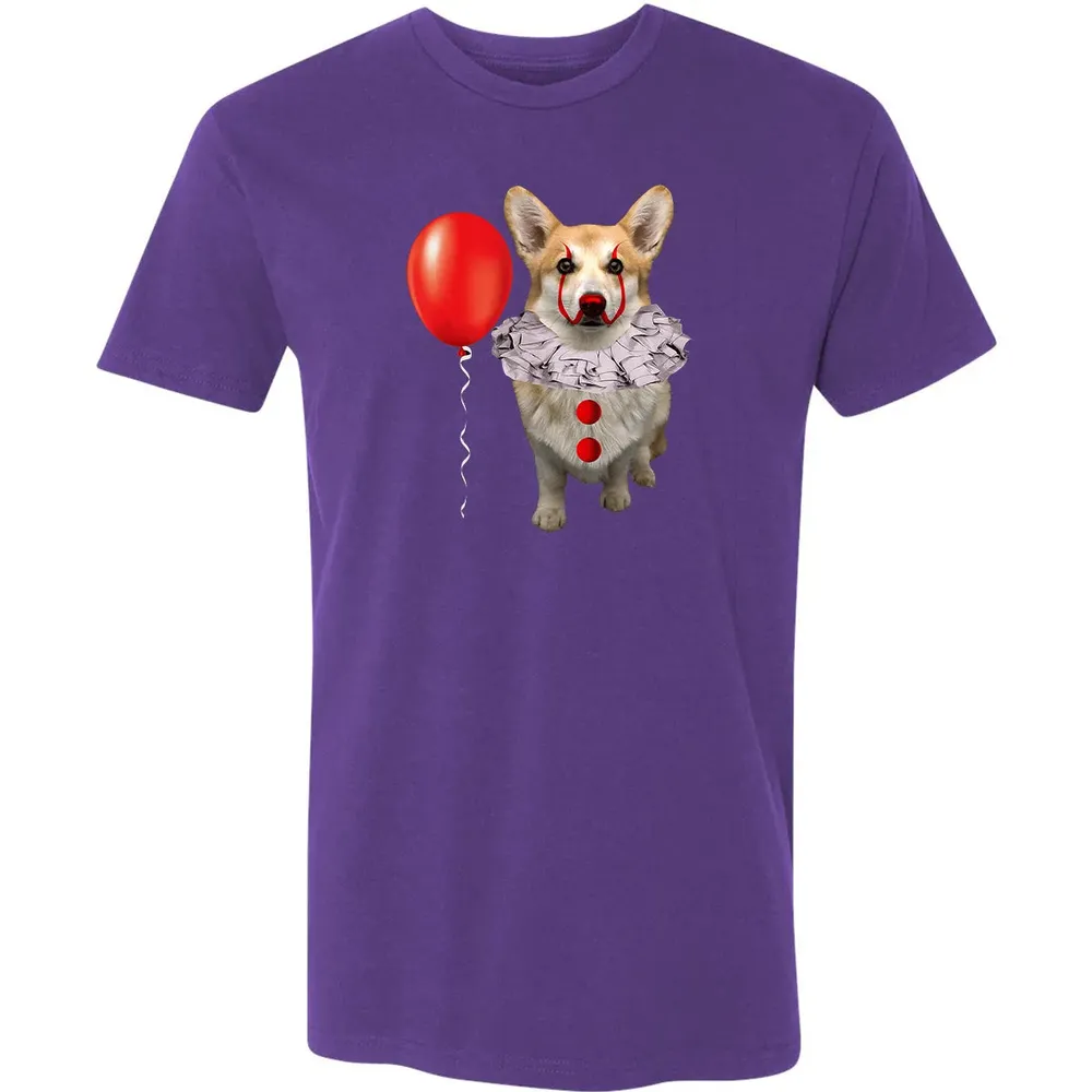 Corgi Scary Clown Funny Corgi Halloween Premium Unisex T-shirt - 7