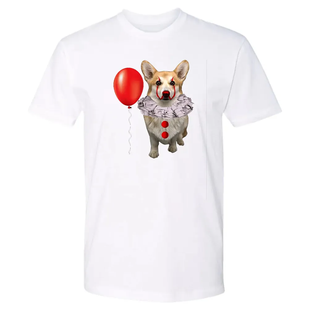Corgi Scary Clown Funny Corgi Halloween Premium Unisex T-shirt - 4