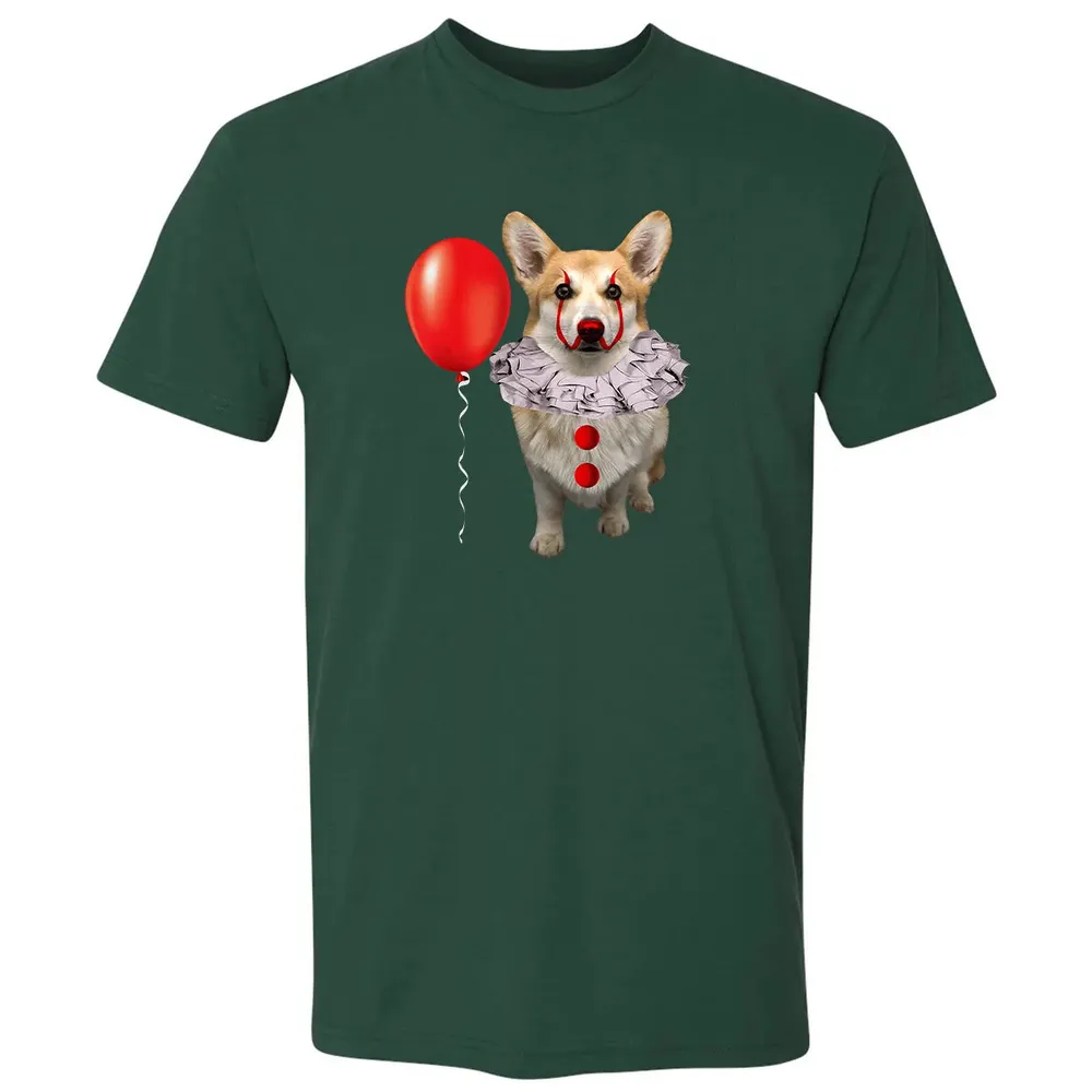 Corgi Scary Clown Funny Corgi Halloween Premium Unisex T-shirt - 12