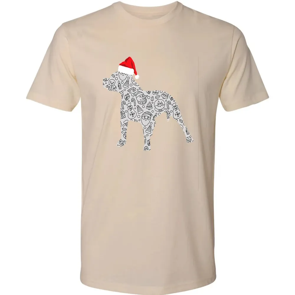 Santa Hat Pitbull Christmas  Dog Lover Christmas Gift Premium Unisex T-shirt - 13