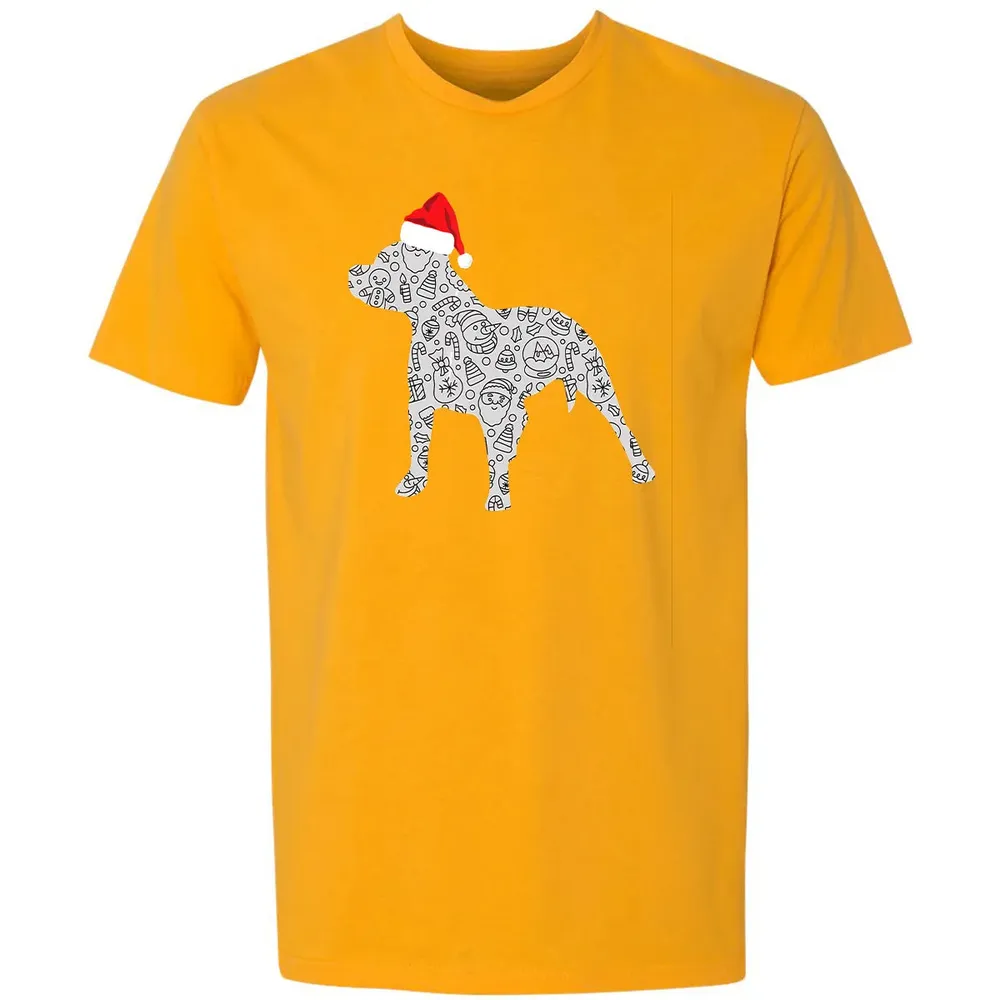 Santa Hat Pitbull Christmas  Dog Lover Christmas Gift Premium Unisex T-shirt - 11