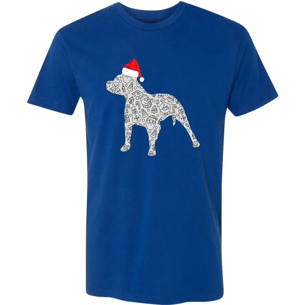 Santa Hat Pitbull Christmas  Dog Lover Christmas Gift Premium Unisex T-shirt - 10