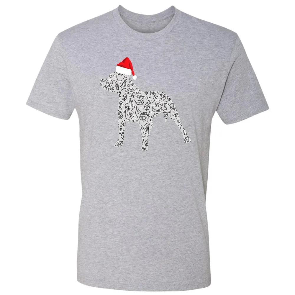 Santa Hat Pitbull Christmas  Dog Lover Christmas Gift Premium Unisex T-shirt - 9
