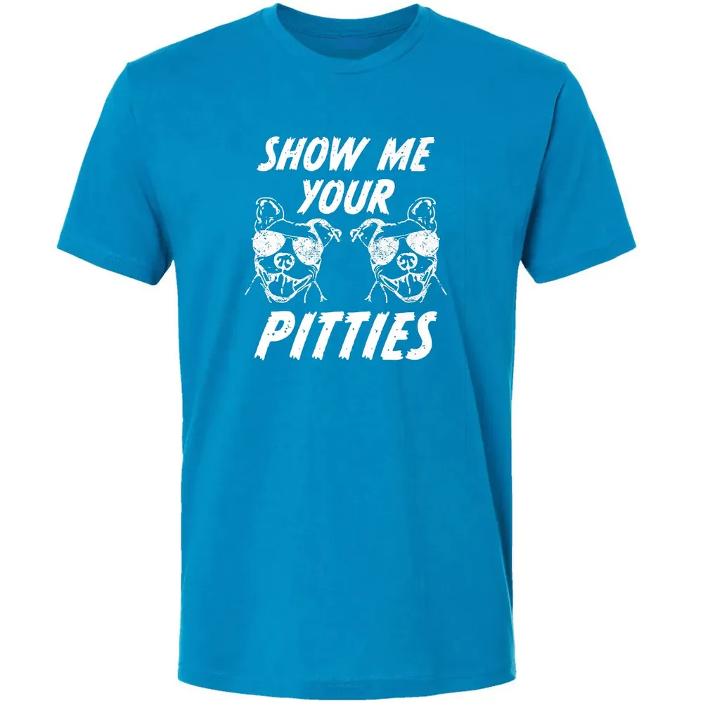 Show me your pitties  funny pitbull dog mens women Premium Unisex T-shirt - 15