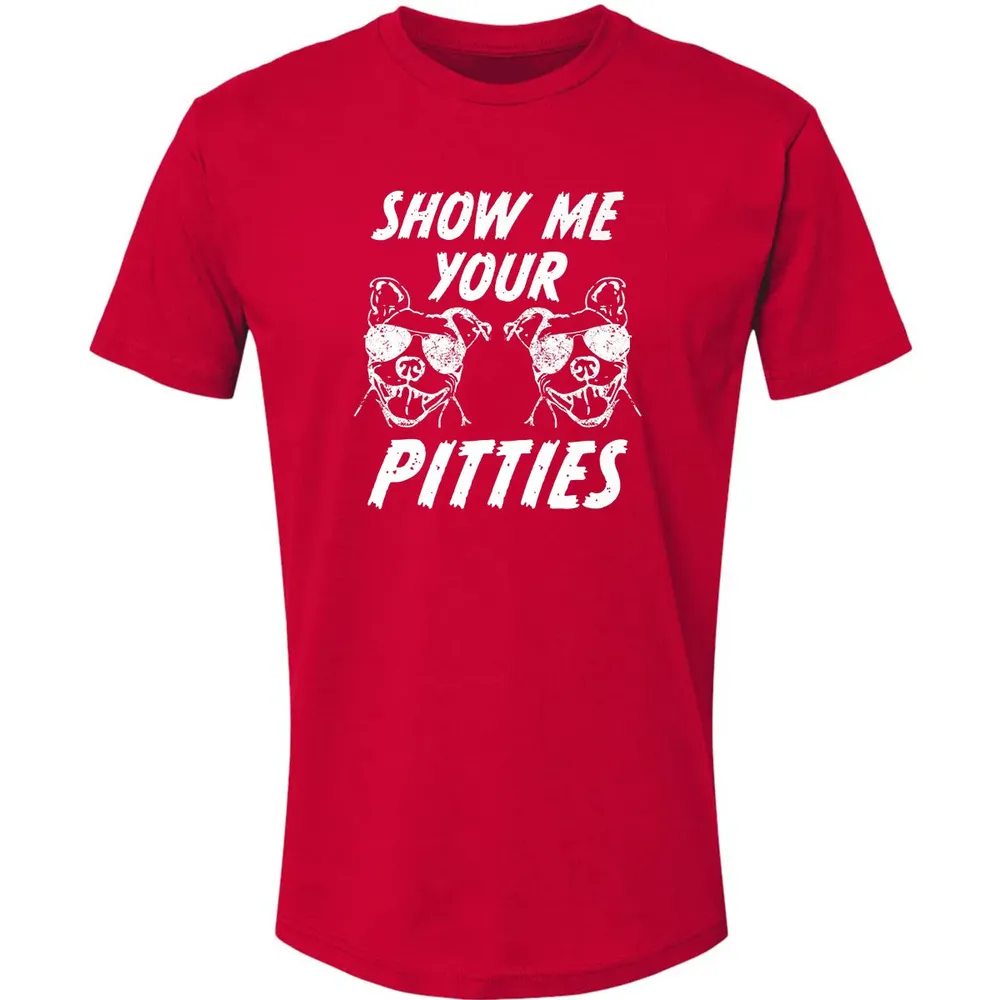Show me your pitties  funny pitbull dog mens women Premium Unisex T-shirt - 6