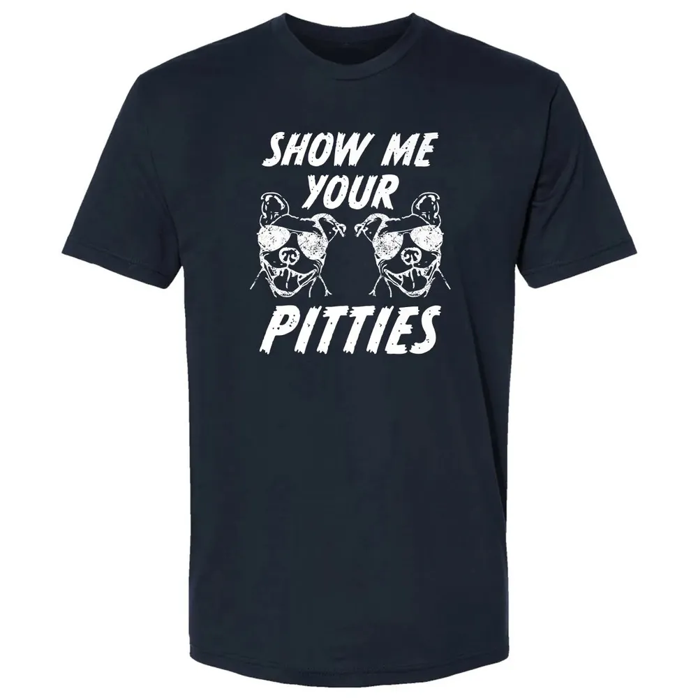 Show me your pitties  funny pitbull dog mens women Premium Unisex T-shirt - 2
