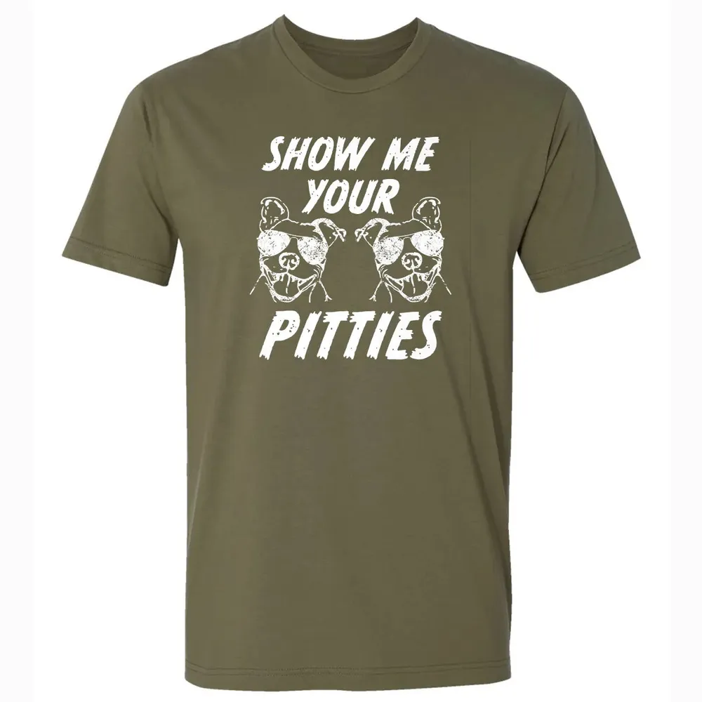 Show me your pitties  funny pitbull dog mens women Premium Unisex T-shirt - 5