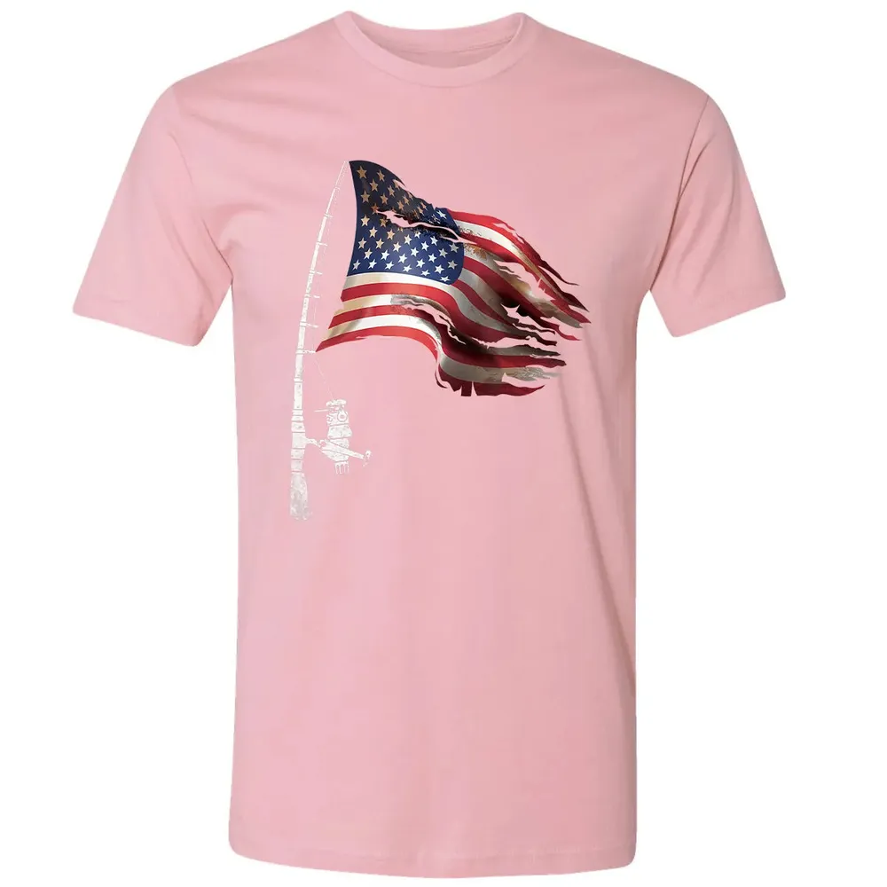 Fishing American Flag Fisherman Patriotic day 4th of July Premium Unisex T-shirt - 3