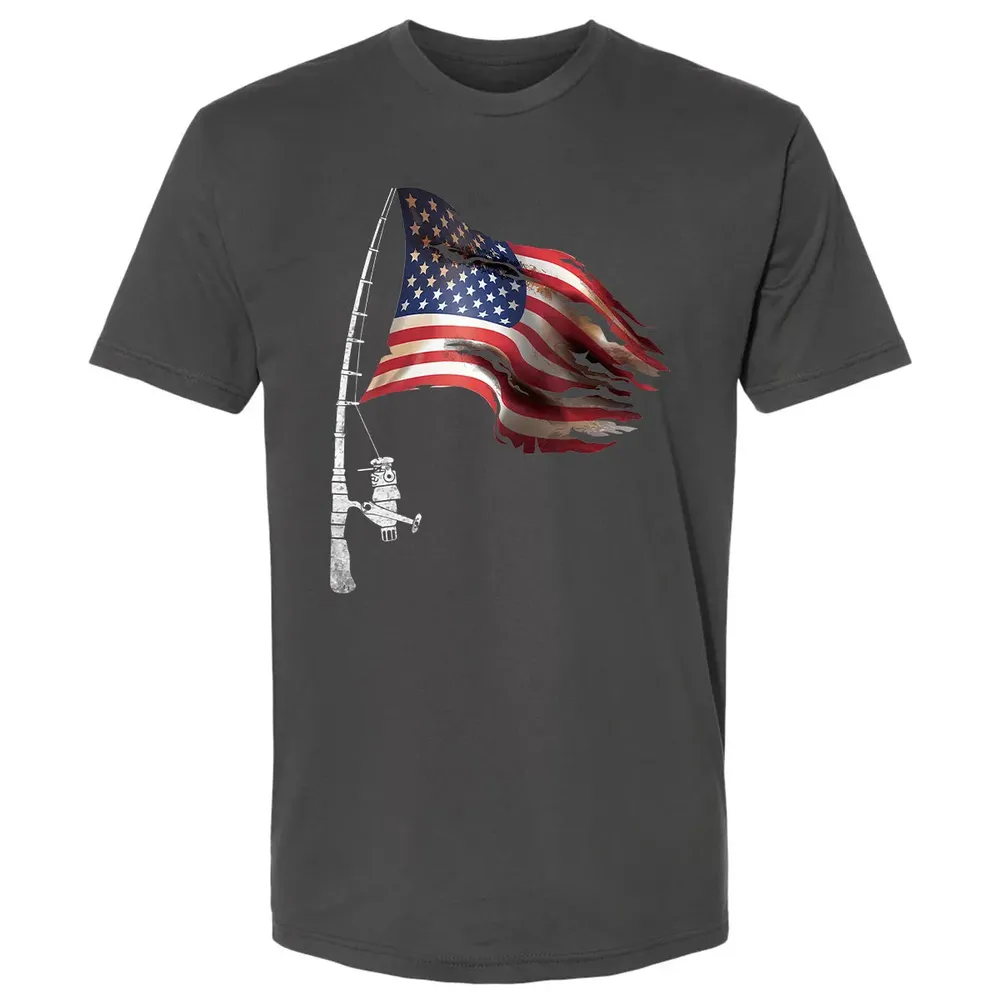 Fishing American Flag Fisherman Patriotic day 4th of July Premium Unisex T-shirt - 8
