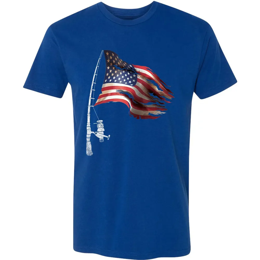 Fishing American Flag Fisherman Patriotic day 4th of July Premium Unisex T-shirt - 10