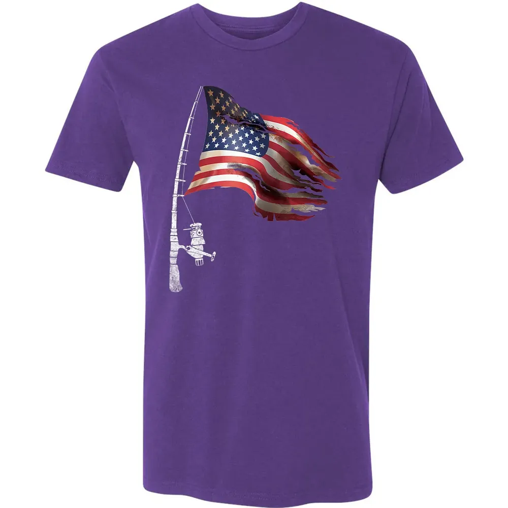 Fishing American Flag Fisherman Patriotic day 4th of July Premium Unisex T-shirt - 7