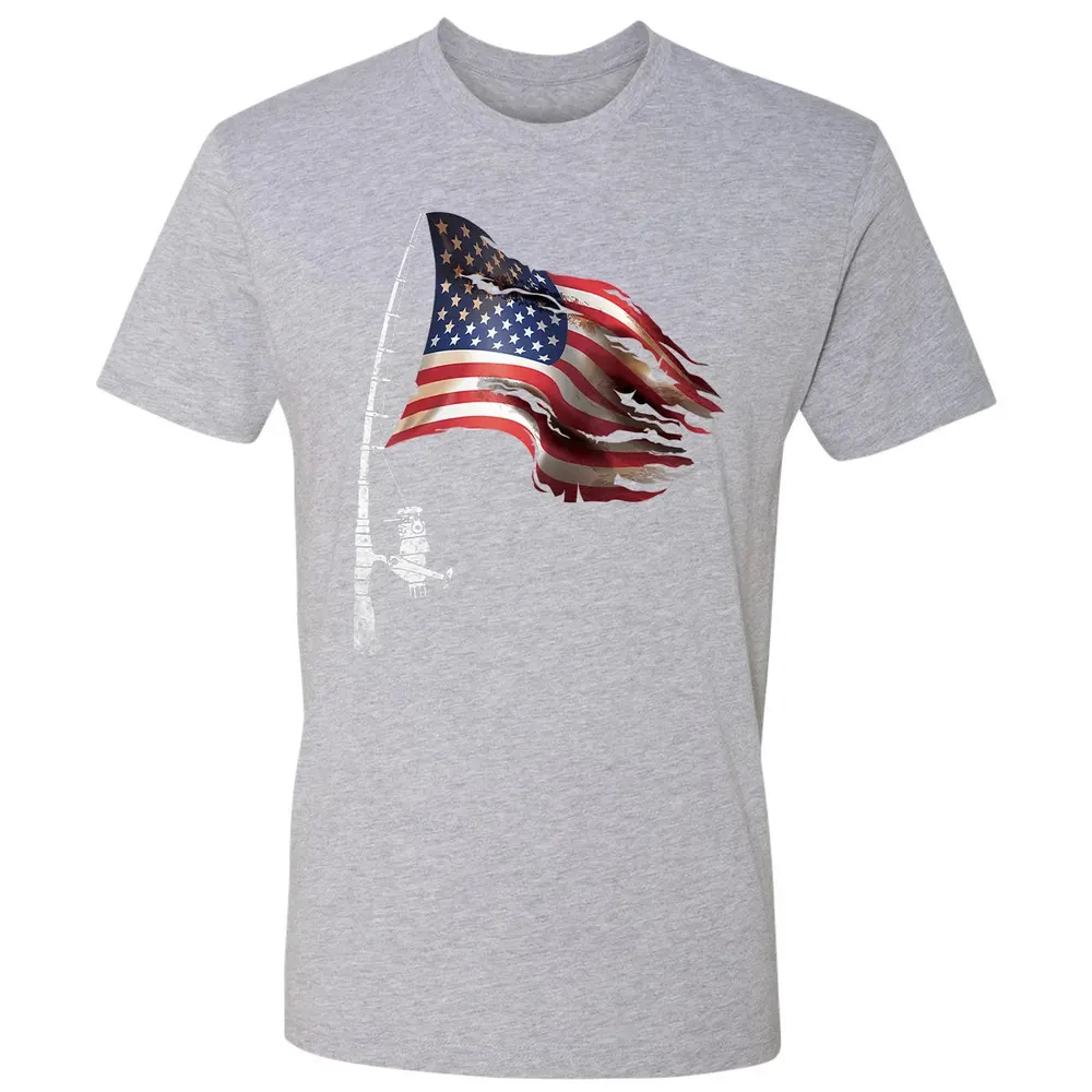 Fishing American Flag Fisherman Patriotic day 4th of July Premium Unisex T-shirt - 9