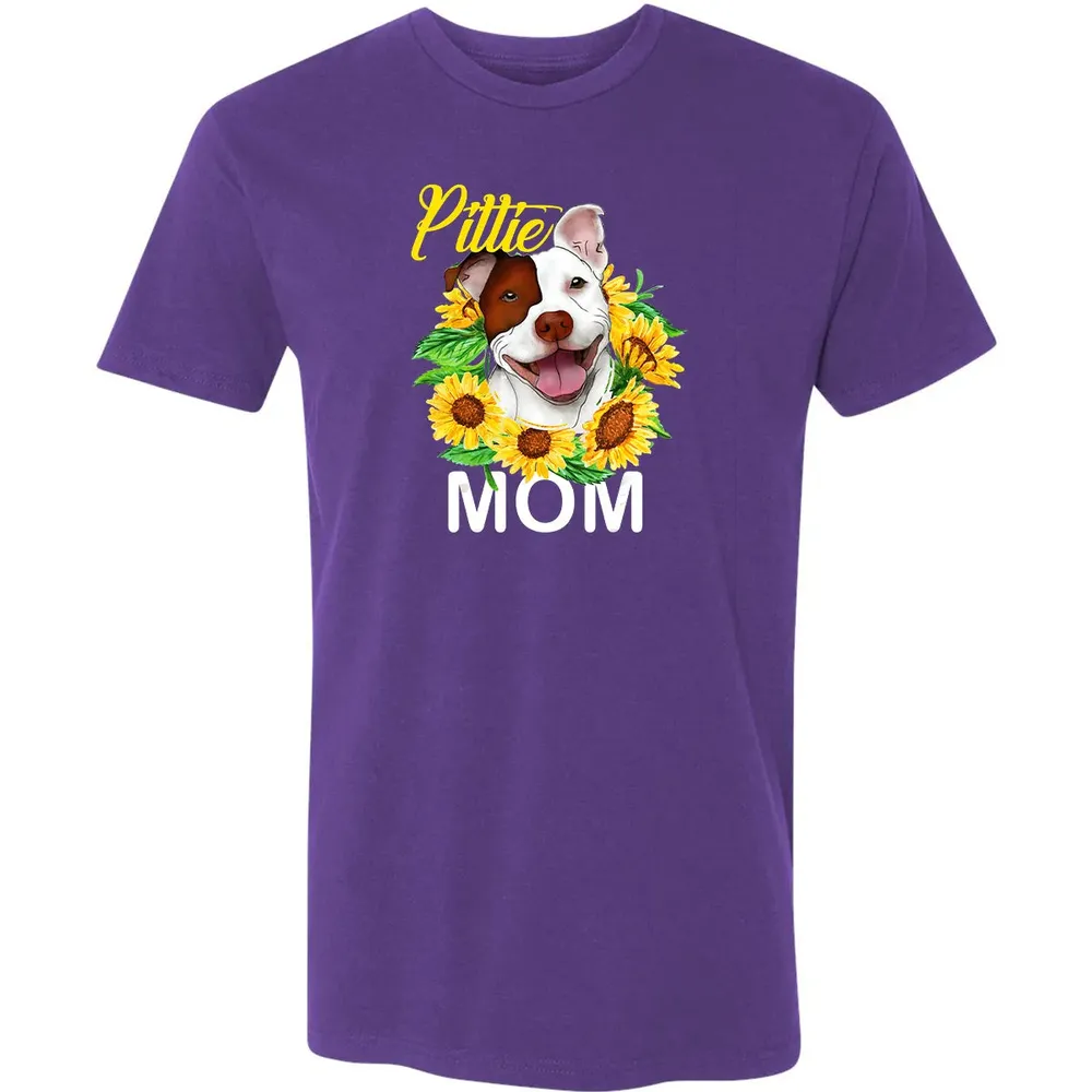 Womens Pitbull Pittie Mom Sunflower  Mothers Day Gift Premium Unisex T-shirt - 7