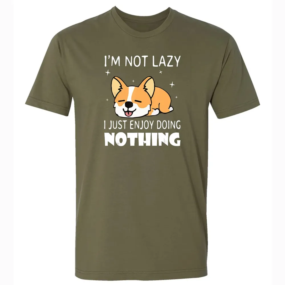 I'm not lazy I just enjoy doing nothing Corgi Funny Premium Unisex T-shirt - 5