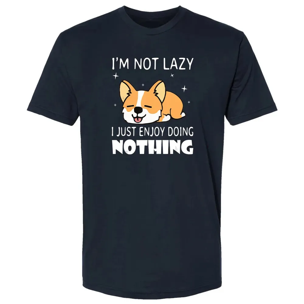 I'm not lazy I just enjoy doing nothing Corgi Funny Premium Unisex T-shirt - 2