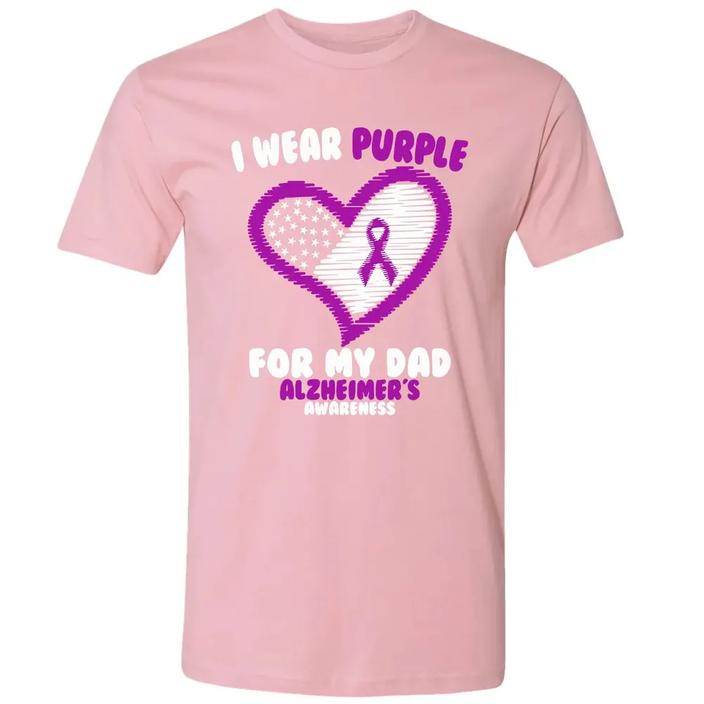 I Wear Purple For My Dad Alzheimer's Awareness Premium Unisex T-shirt - 3
