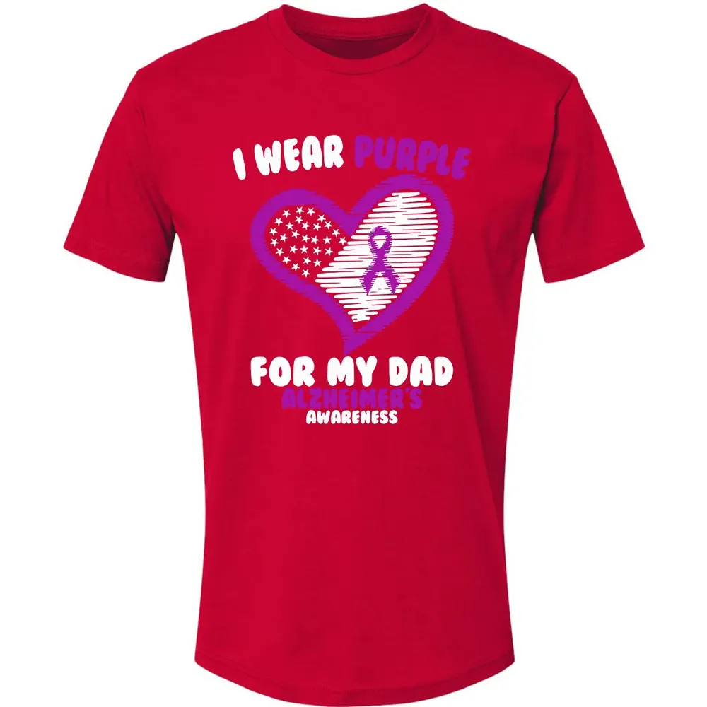 I Wear Purple For My Dad Alzheimer's Awareness Premium Unisex T-shirt - 6
