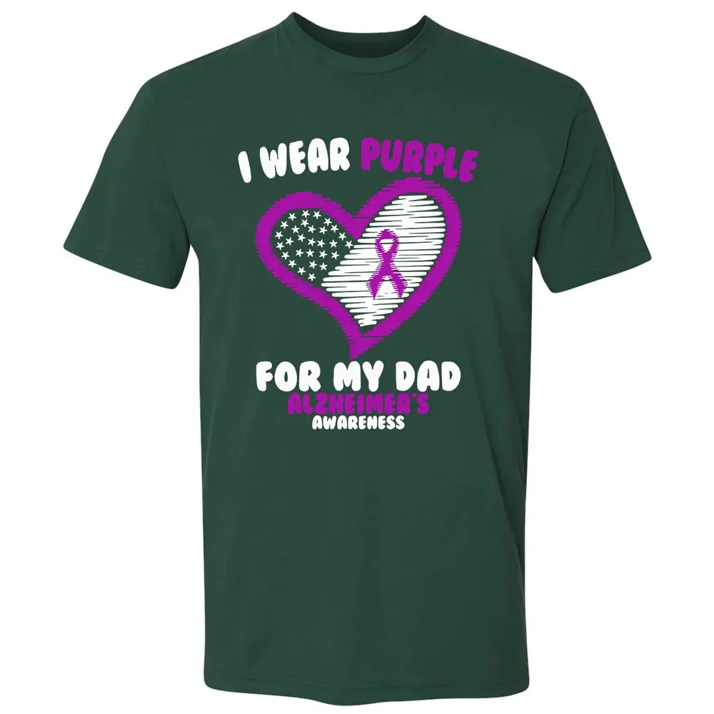 I Wear Purple For My Dad Alzheimer's Awareness Premium Unisex T-shirt - 12